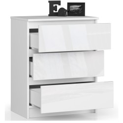 KOMODA K60 3SZ CLP BIAŁY POŁYSK