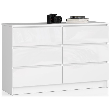 KOMODA K120 6SZ CLP BIAŁY POŁYSK
