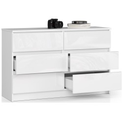 KOMODA K120 6SZ CLP BIAŁY POŁYSK