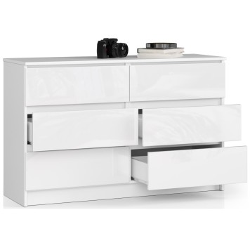 KOMODA K120 6SZ CLP BIAŁY POŁYSK