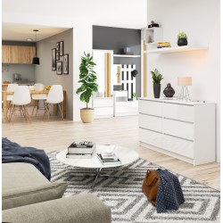 KOMODA K120 6SZ CLP BIAŁY POŁYSK