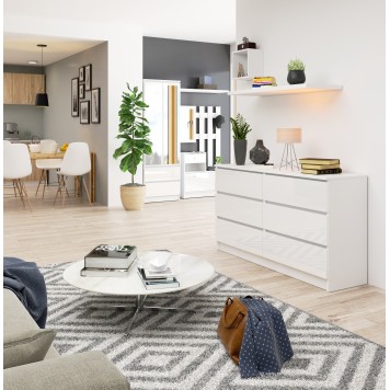 KOMODA K140 6SZ CLP BIAŁY POŁYSK