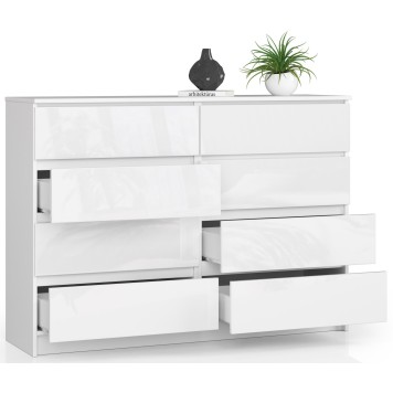KOMODA K140 8SZ CLP BIAŁY POŁYSK