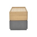 Table de chevet bois marron gris 2 tiroirs 60x40x44,5 cm
