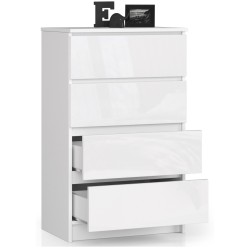 KOMODA K60 4SZ CLP BIAŁY POŁYSK