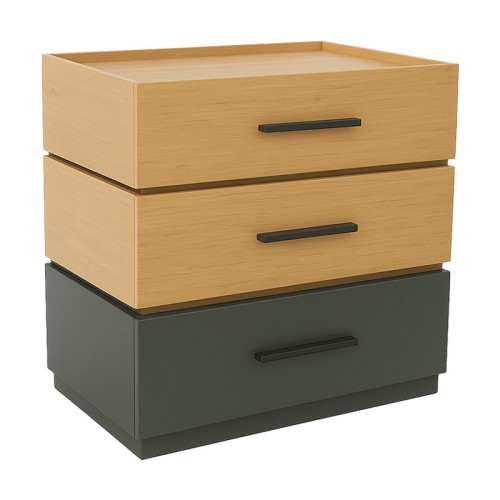 Sonlen pakoworld mdf bedside table in sonoma-charcoal shade 60x40x66cm