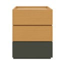 Table de chevet bois 3 tiroirs marron gris 60 x 40 x 66 cm
