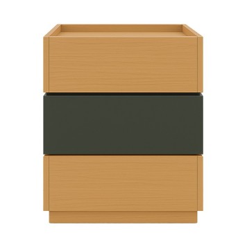 Table de chevet bois 3 tiroirs marron gris 60 x 40 x 66 cm
