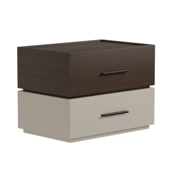 Sonlen pakoworld mdf bedside table in walnut-beige shade 60x40x44.5cm