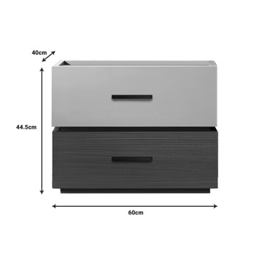 Sonlen pakoworld mdf bedside table in walnut-beige shade 60x40x44.5cm
