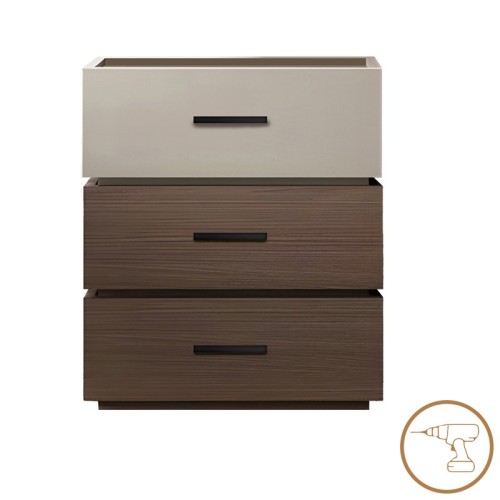 Sonlen pakoworld bedside table in walnut-beige shade 60x40x66cm