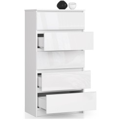 KOMODA K60 5SZ CLP BIAŁY POŁYSK