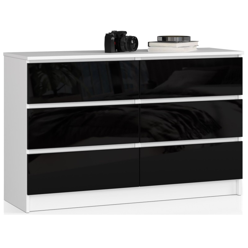 KOMODA K120 6SZ CLP CZARNY POŁYSK KOMODA K120 6SZ CLP CZARNY POŁYSK