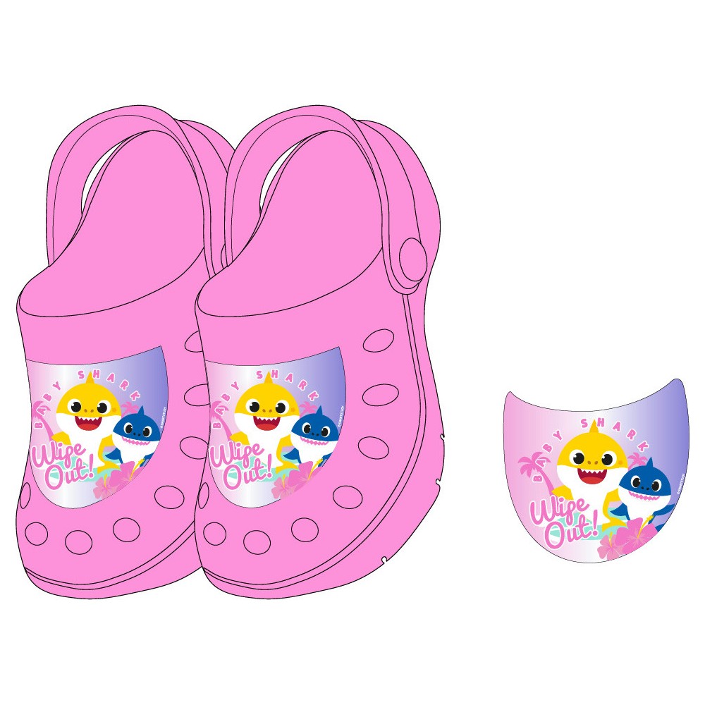 Baby Shark Wipe Out children's clog slippers 24-31