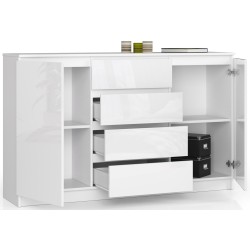 KOMODA K160 2D 4SZ CLP BIAŁY POŁYSK