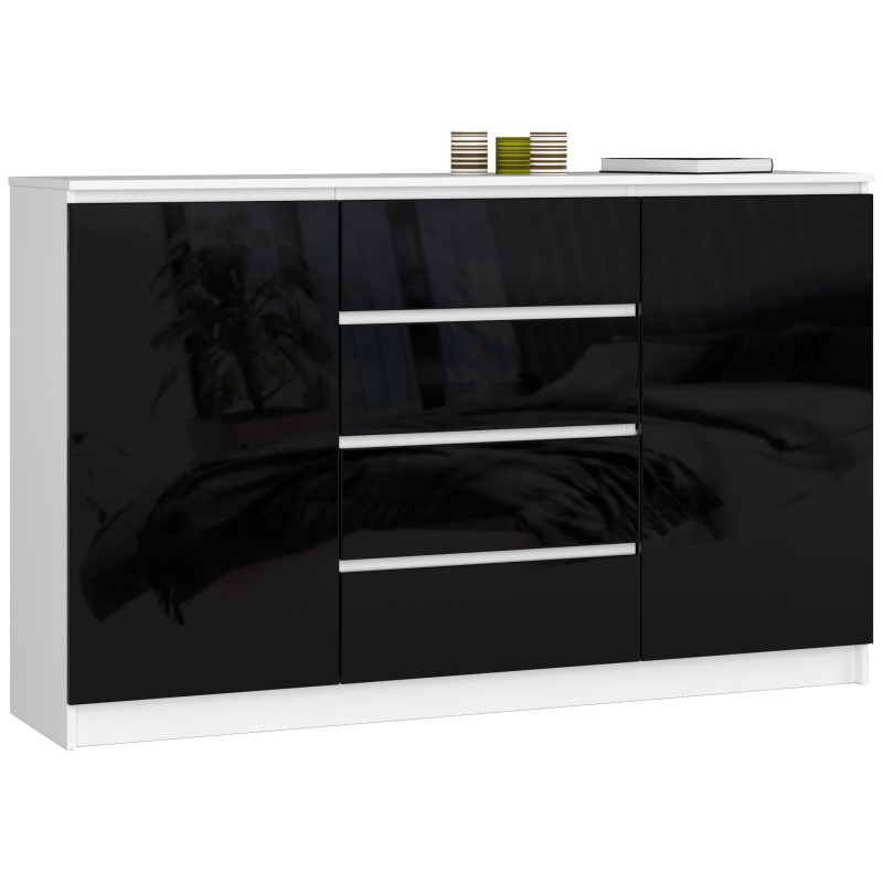 KOMODA K160 2D 4SZ CLP CZARNY POŁYSK KOMODA K160 2D 4SZ CLP CZARNY POŁYSK