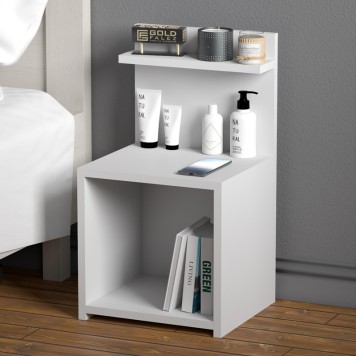 Table de chevet bois blanche 35x32x63 cm
