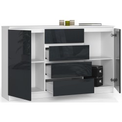 KOMODA K160 2D 4SZ CLP GRAFIT POŁYSK