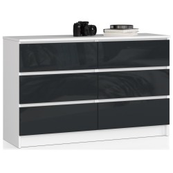 KOMODA K120 6SZ CLP GRAFIT POŁYSK
