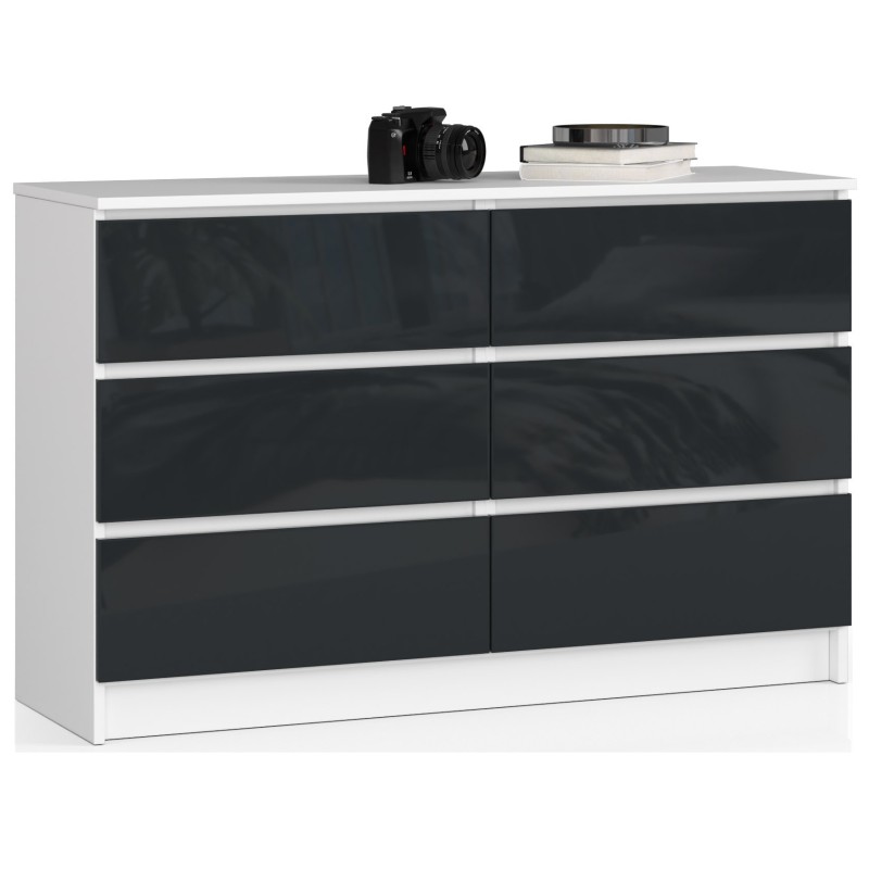 KOMODA K120 6SZ CLP GRAFIT POŁYSK