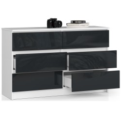 KOMODA K120 6SZ CLP GRAFIT POŁYSK