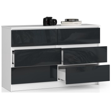 KOMODA K120 6SZ CLP GRAFIT POŁYSK