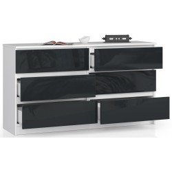 KOMODA K140 6SZ CLP GRAFIT POŁYSK