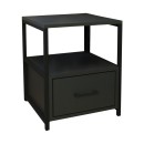 Table de chevet en métal noir anthracite 45x45x57 cm
