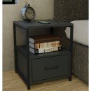 Table de chevet en métal noir anthracite 45x45x57 cm
