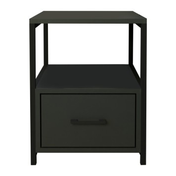 Table de chevet en métal noir anthracite 45x45x57 cm
