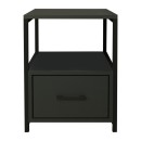 Table de chevet en métal noir anthracite 45x45x57 cm
