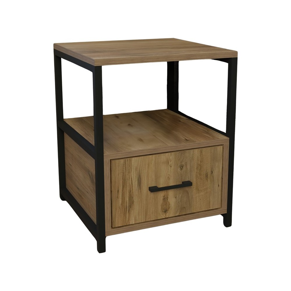 Table de chevet bois et métal 1 tiroir marron noir 45x45x57 cm
Table de chevet bois et métal 1 tiroir marron noir 45x45x57 cm