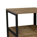 Table de chevet bois et métal 1 tiroir marron noir 45x45x57 cm
