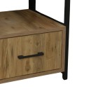 Table de chevet bois et métal 1 tiroir marron noir 45x45x57 cm
