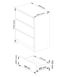 KOMODA K60 3SZ CLP GRAFIT POŁYSK