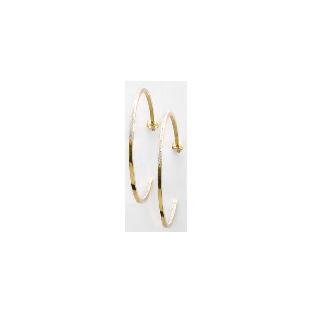 Victoria Gold-colored white stone earrings