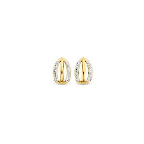 Victoria Gold-Colored Earrings with White Stones