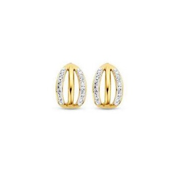 Victoria Gold-Colored Earrings with White Stones