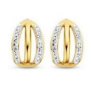 Victoria Gold-Colored Earrings with White Stones