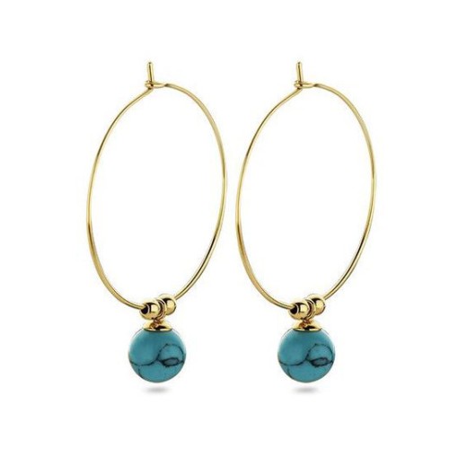 Victoria Gold-Colored Blue Pearl Earrings