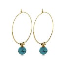 Victoria Gold-Colored Blue Pearl Earrings