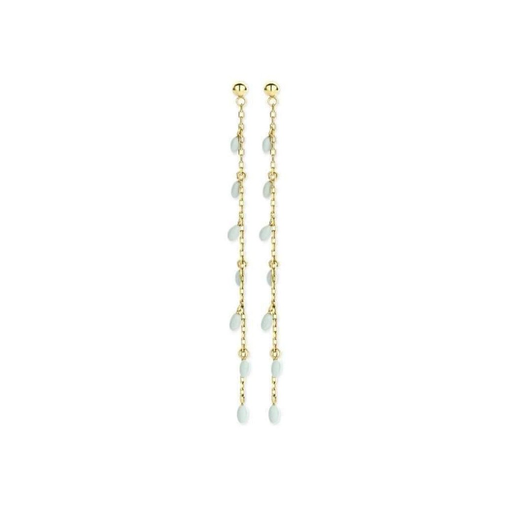 Victoria Gold Color Blue Beaded Earrings