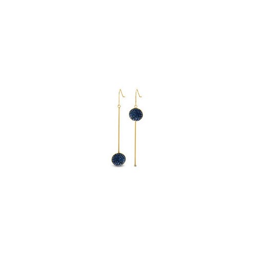 Victoria Gold Colored Blue Patterned Earrings