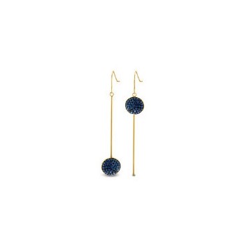 Victoria Gold Colored Blue Patterned Earrings