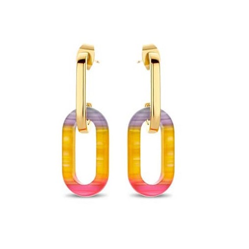 Victoria Gold-Colored Colorful Earrings