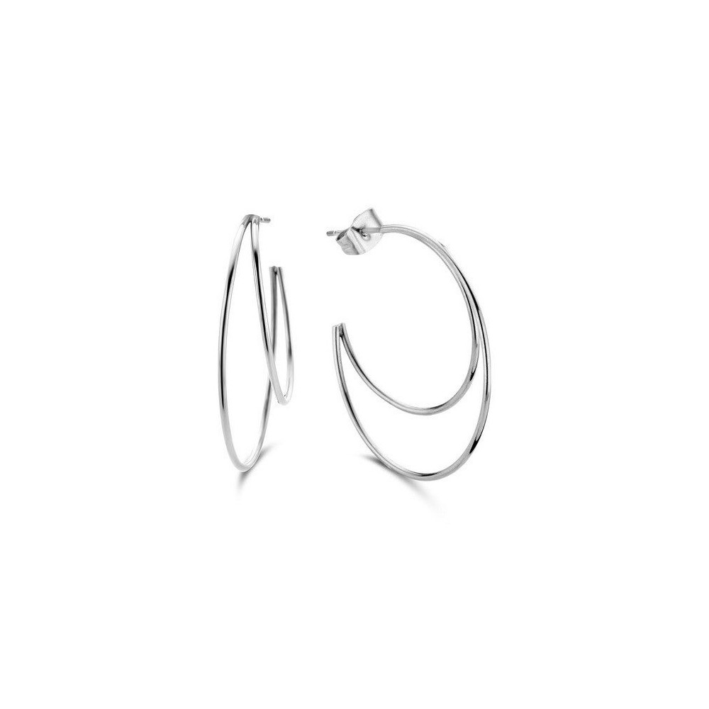 Victoria Silver Hoop Earrings