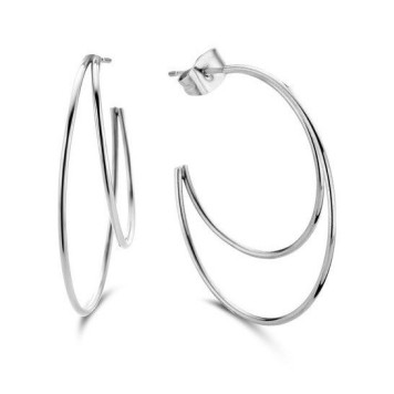 Victoria Silver Hoop Earrings