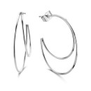 Victoria Silver Hoop Earrings