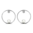Victoria Silver-colored white pearl earrings