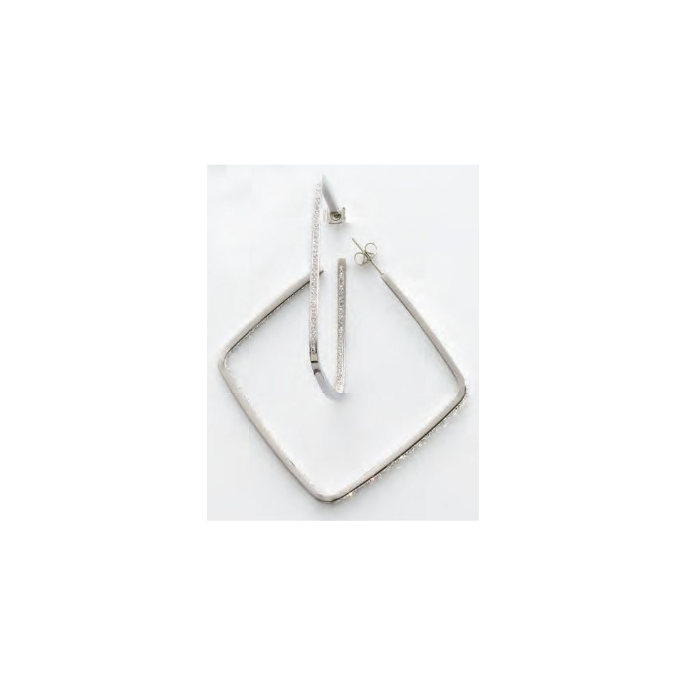 Victoria Silver-colored white stone earrings